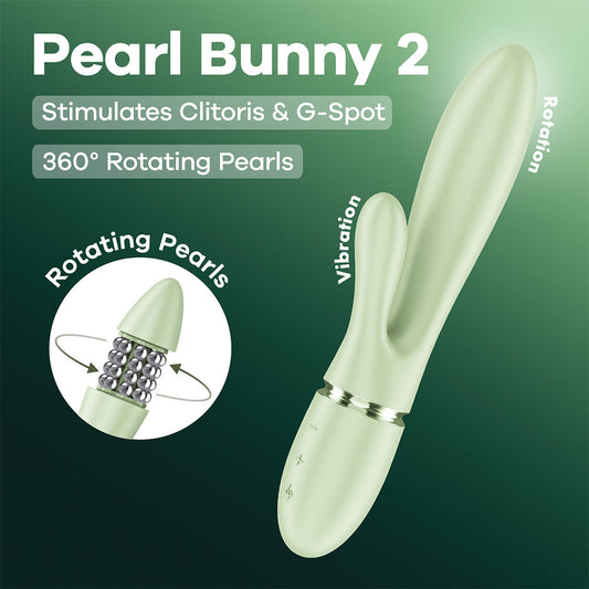 Satisfyer Pearl Bunny 2 Light Green Light Green 21.5 Cm Usb C Rechargeable Rabbit Vibrator