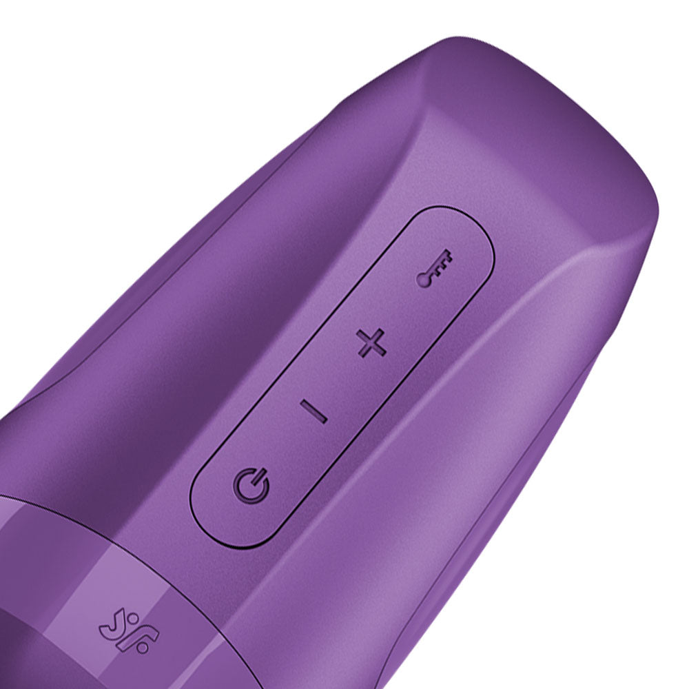 Satisfyer Men Heat Vibration Battery Series Purple Heating And Vibrating Masturbator
