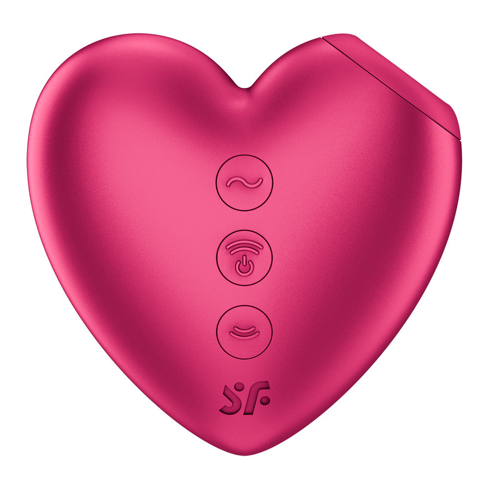 Satisfyer Cutie Heart Battery Operated Pink Air Pulsation Stimulator With Vibration