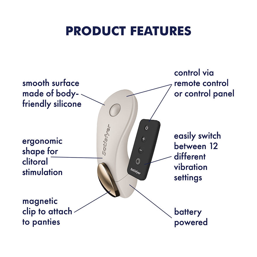 Satisfyer Little Secret Battery Series Beige Panty Vibrator With Remote
