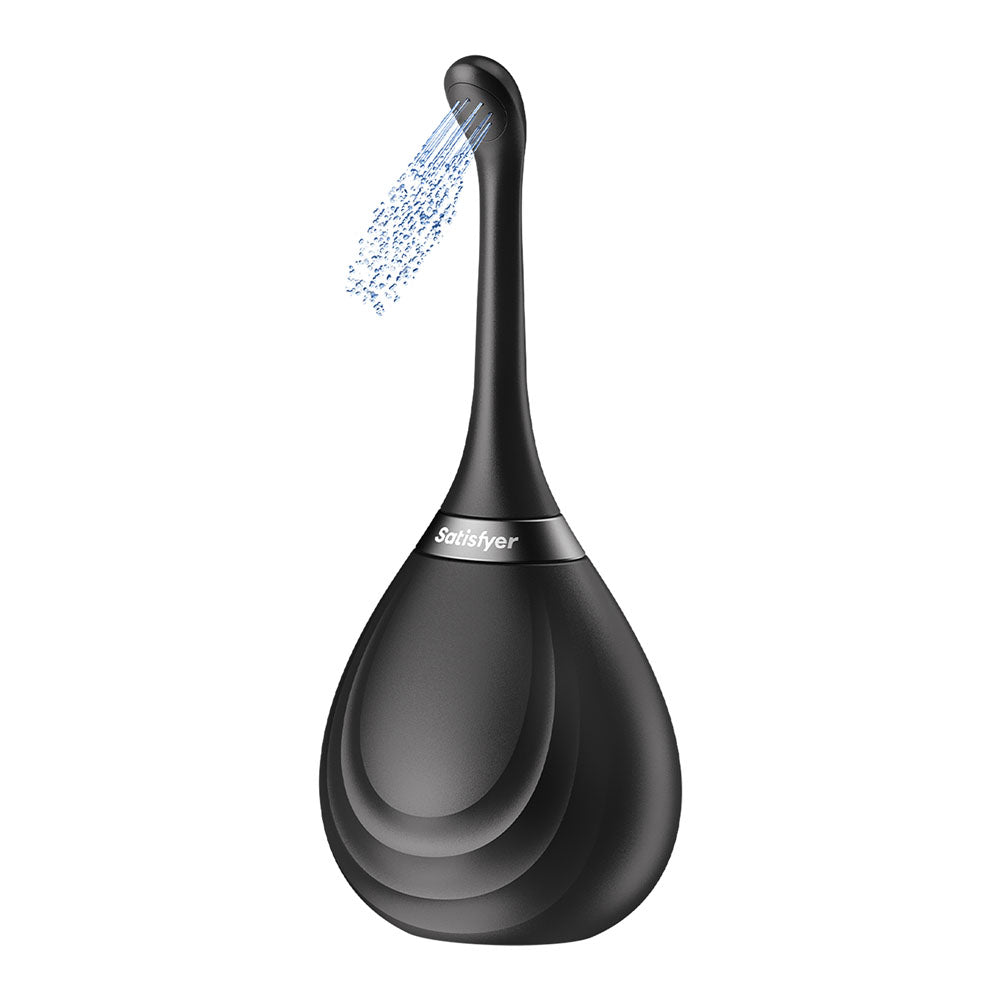Satisfyer Clean & Play 2 In 1 Black Unisex Douche With 2 Nozzles