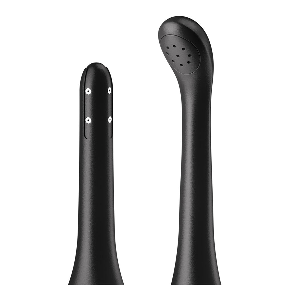 Satisfyer Clean & Play 2 In 1 Black Unisex Douche With 2 Nozzles