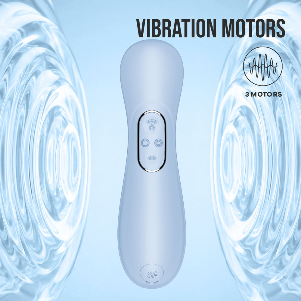 Satisfyer Pro 2 Generation 4 Serene Blue Blue Touch Free Usb C Rechargeable Clitoral Stimulator With App Control