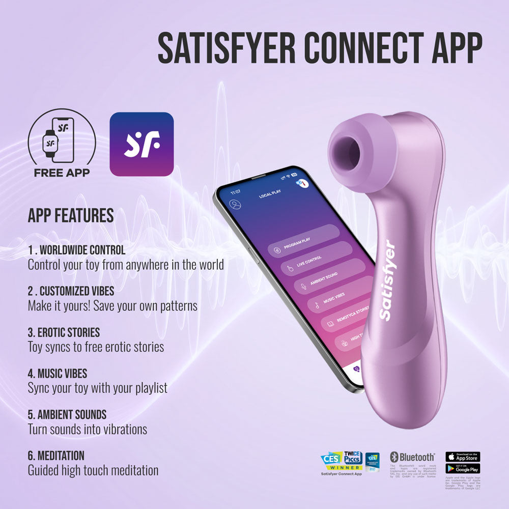 Satisfyer Pro 2 Generation 4 Amethyst Amethyst Touch Free Usb C Rechargeable Clitoral Stimulator With App Control