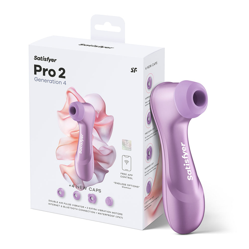 Satisfyer Pro 2 Generation 4 Amethyst Amethyst Touch Free Usb C Rechargeable Clitoral Stimulator With App Control