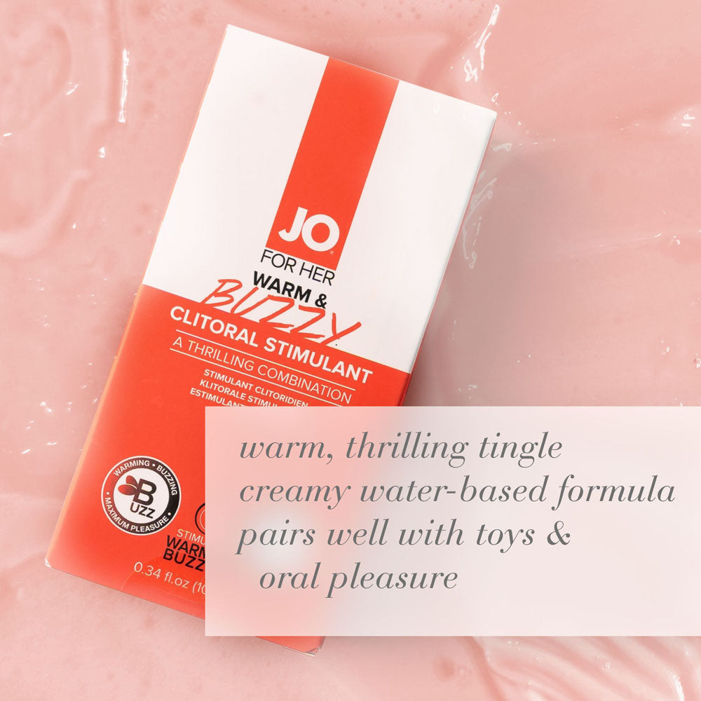 Jo Warm & Buzzy Clitoral Stimulant 10 M L Warming Clitoral Stimulation Gel 10 Ml Tube