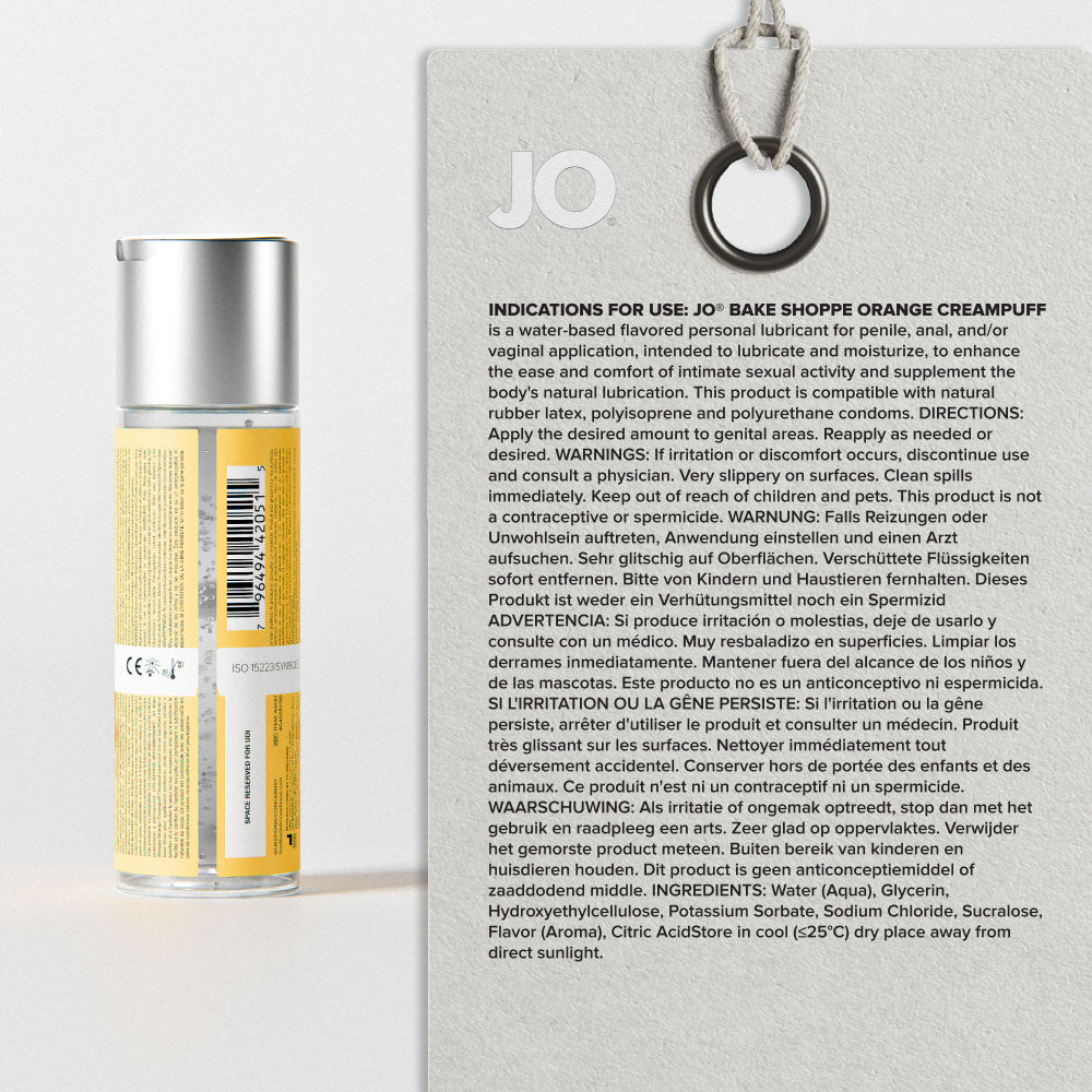 Jo Bake Shoppe Orange Creampuff Orange Creampuff Flavoured Water Based Lubricant 60 Ml Bottle