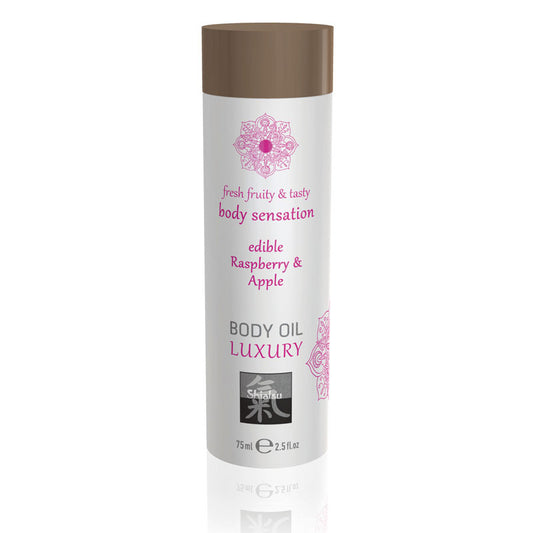 Shiatsu Edible Body Oil Luxury Raspberry & Apple Flavoured 75 Ml