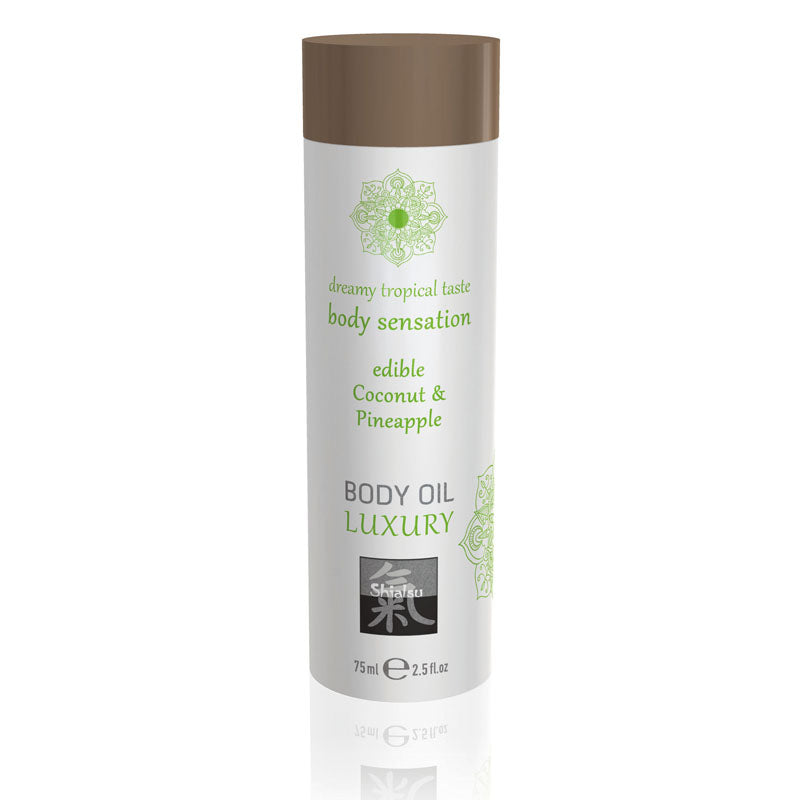 Shiatsu Edible Body Oil Luxury Coconut & Pineapple Flavoured 75 Ml