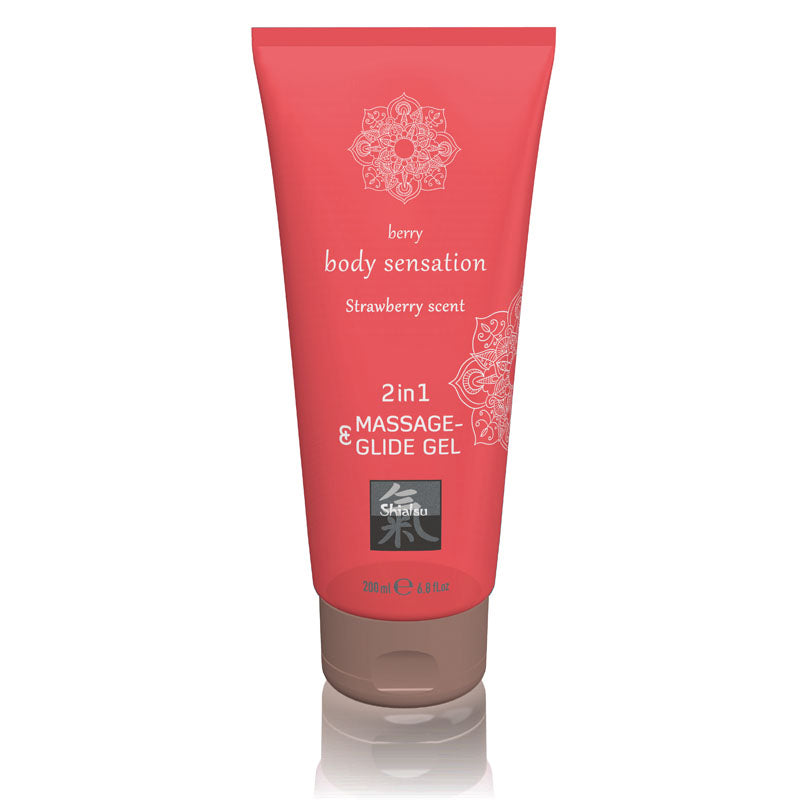 Shiatsu 2in1 Massage & Glide Gel Strawberry Scented 200 Ml
