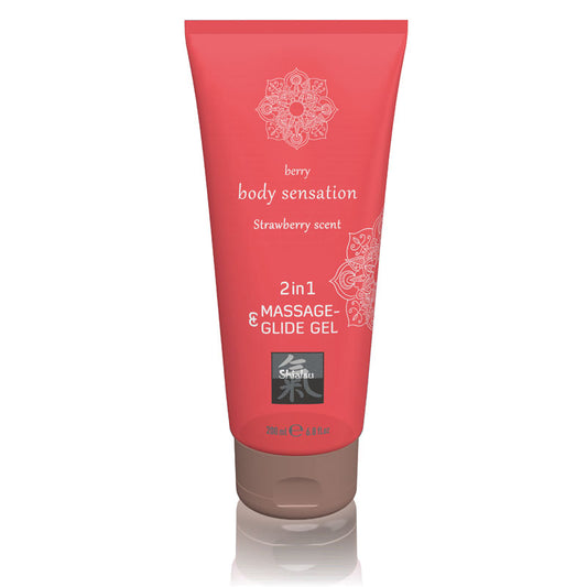 Shiatsu 2in1 Massage & Glide Gel Strawberry Scented 200 Ml