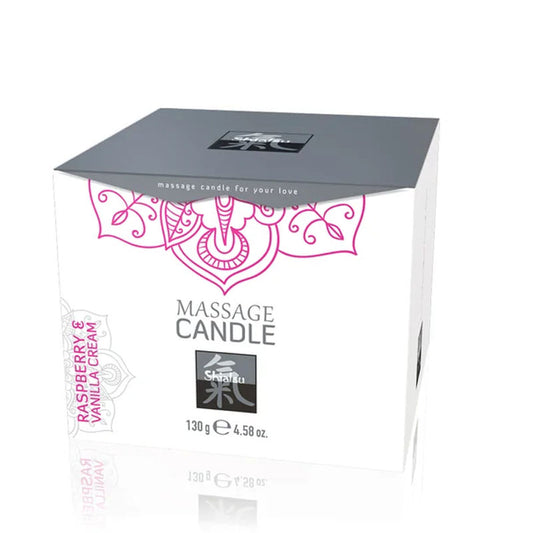 Shiatsu Massage Candle Raspberry & Vanilla Cream Scented 130 Gram