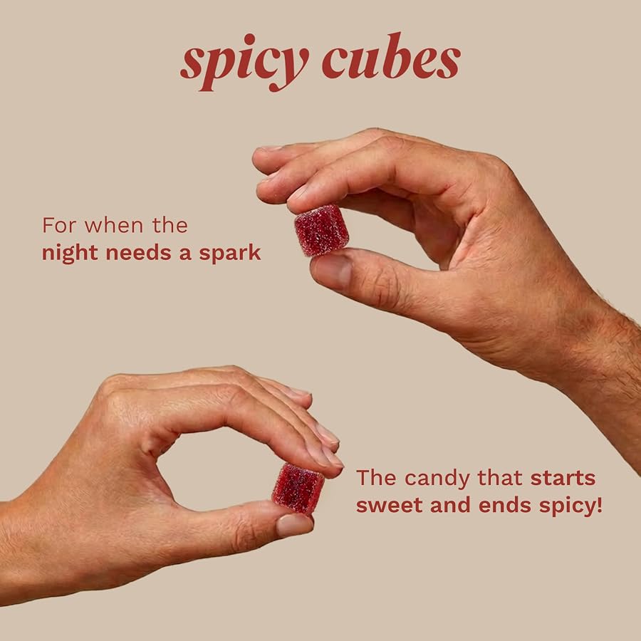 Spicy Cubes Intimacy Gummies, for Women & Men, 1 Pack Plant-Based;