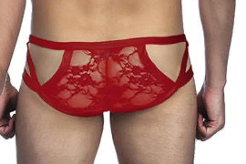 Mens Red Lace underwear