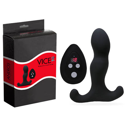 Aneros Vice 2 Black Vibrating Rechargeable Prostate Massager With Wireless Remote