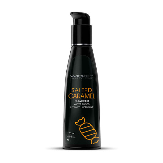 Wicked Aqua Salted Caramel Salted Caramel Flavoured Water Based Lubricant 120 Ml (4 Oz) Bottle
