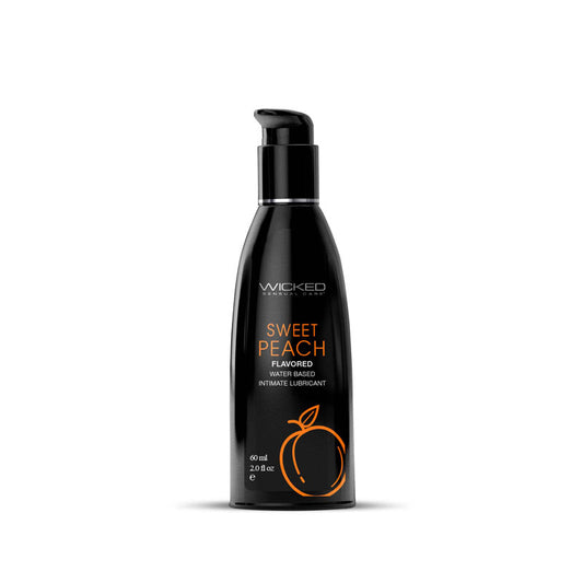Wicked Aqua Sweet Peach Sweet Peach Flavoured Water Based Lubricant 60 Ml (2 Oz) Bottle