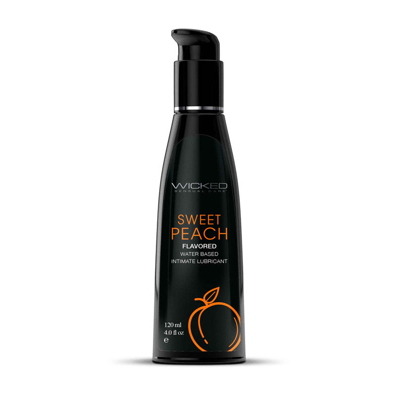 Wicked Aqua Sweet Peach Sweet Peach Flavoured Water Based Lubricant 120 Ml (4 Oz) Bottle