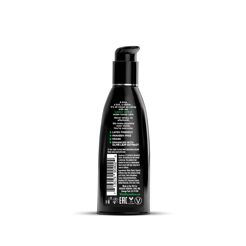 Wicked Aqua Candy Apple Candy Apple Flavoured Water Based Lubricant 60 Ml (2 Oz) Bottle