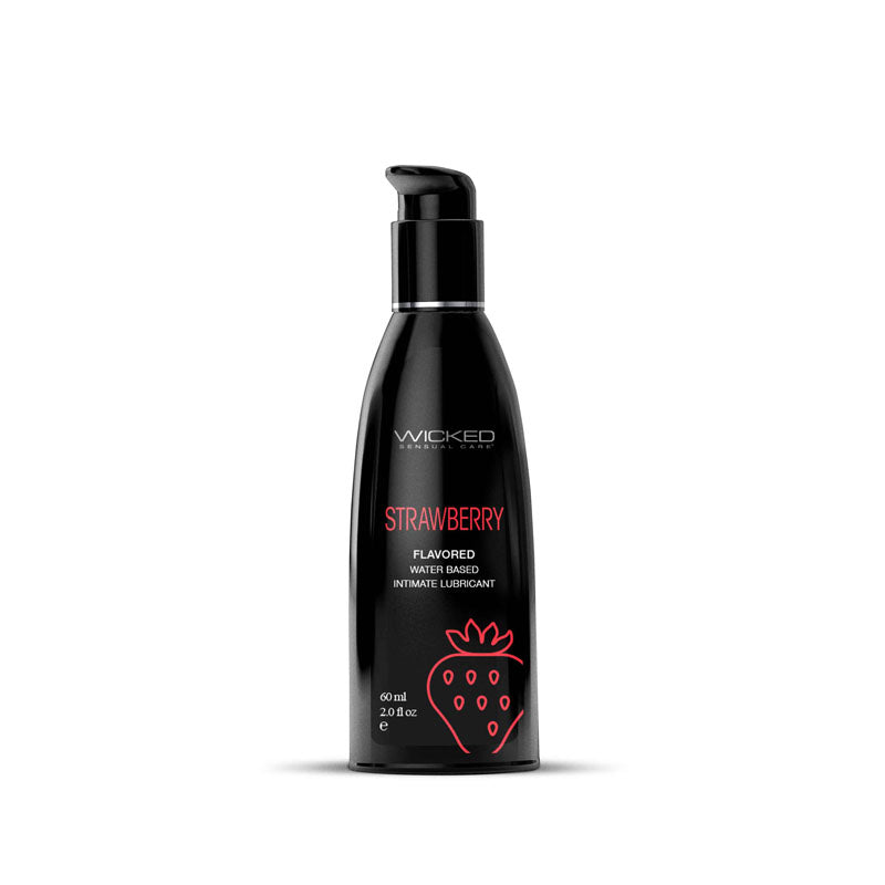 Wicked Aqua Strawberry Strawberry Flavoured Water Based Lubricant 60 Ml (2 Oz) Bottle