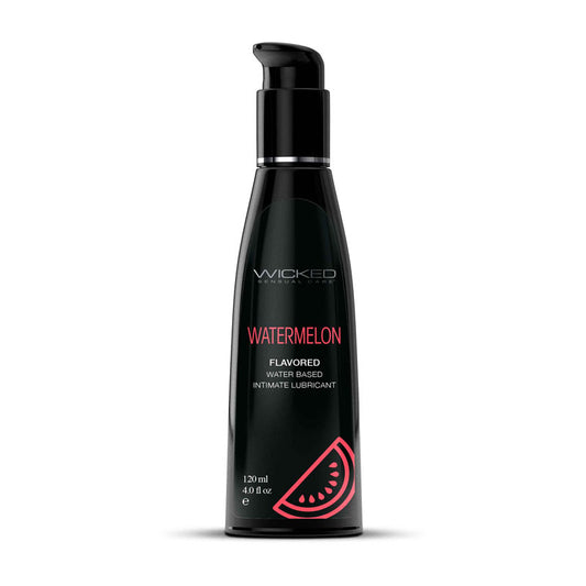 Wicked Aqua Watermelon Watermelon Flavoured Water Based Lubricant 120 Ml (4 Oz) Bottle