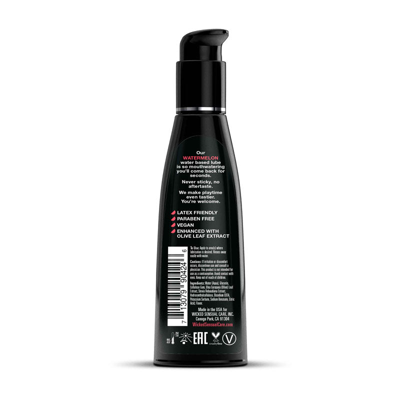 Wicked Aqua Watermelon Watermelon Flavoured Water Based Lubricant 120 Ml (4 Oz) Bottle