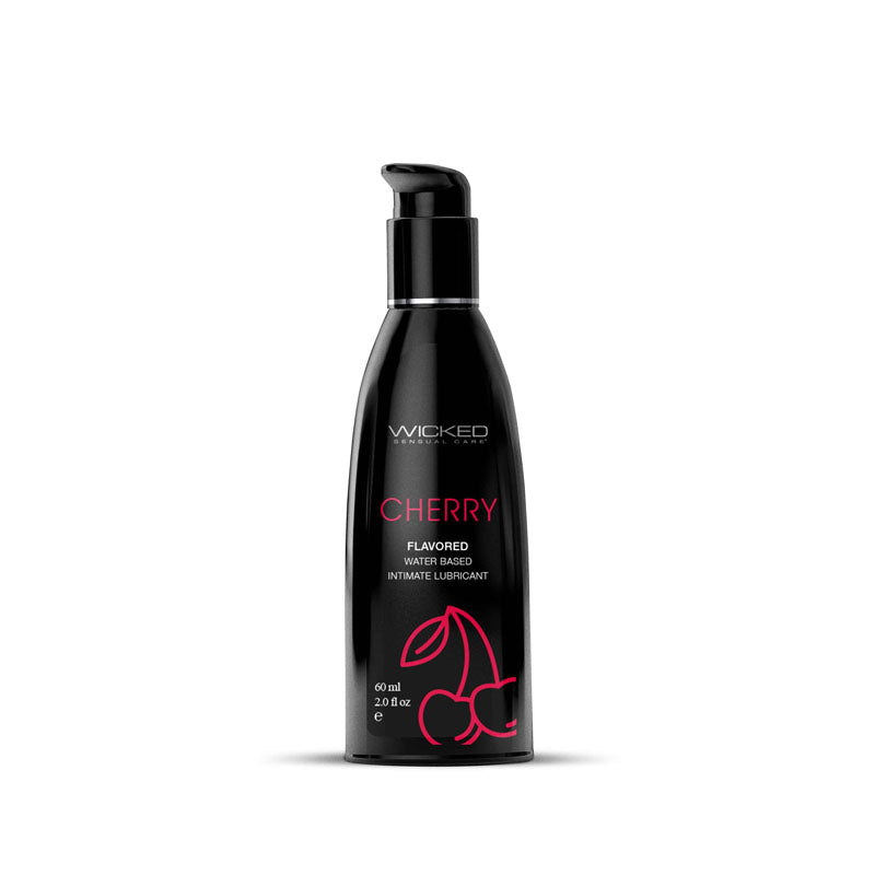 Wicked Aqua Cherry Cherry Flavoured Water Based Lubricant 60 Ml (2 Oz) Bottle