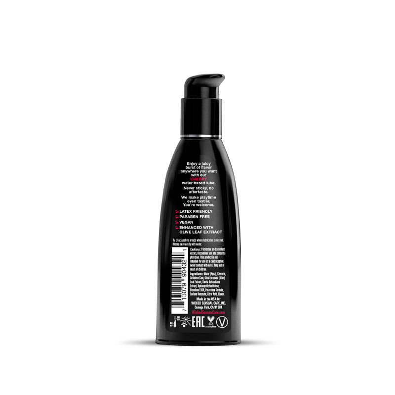 Wicked Aqua Cherry Cherry Flavoured Water Based Lubricant 60 Ml (2 Oz) Bottle