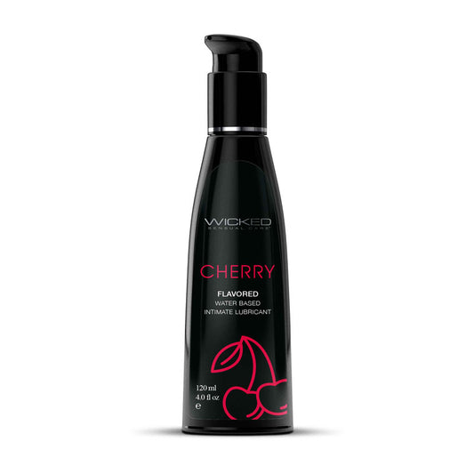 Wicked Aqua Cherry Cherry Flavoured Water Based Lubricant 120 Ml (4 Oz) Bottle