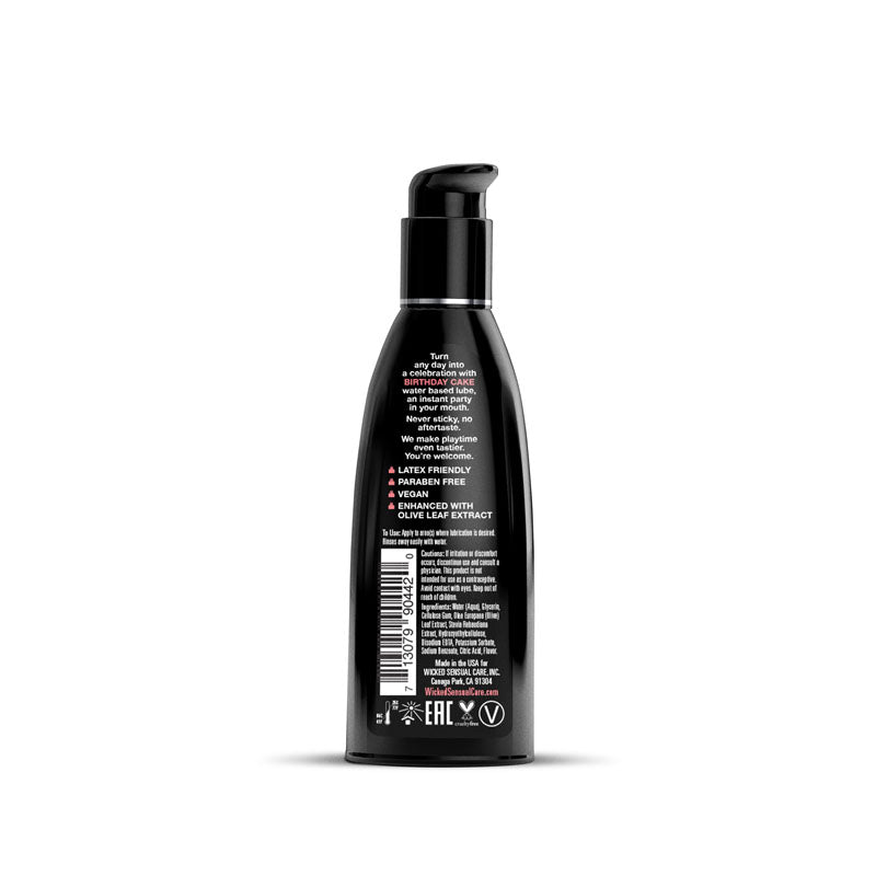 Wicked Aqua Birthday Cake Cake Flavoured Water Based Lubricant 60 Ml (2 Oz) Bottle