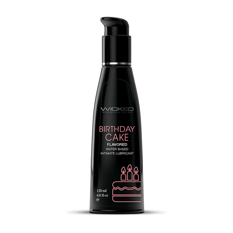 Wicked Aqua Birthday Cake Birthday Cake Flavoured Water Based Lubricant 120 Ml (4 Oz) Bottle