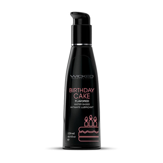 Wicked Aqua Birthday Cake Birthday Cake Flavoured Water Based Lubricant 120 Ml (4 Oz) Bottle