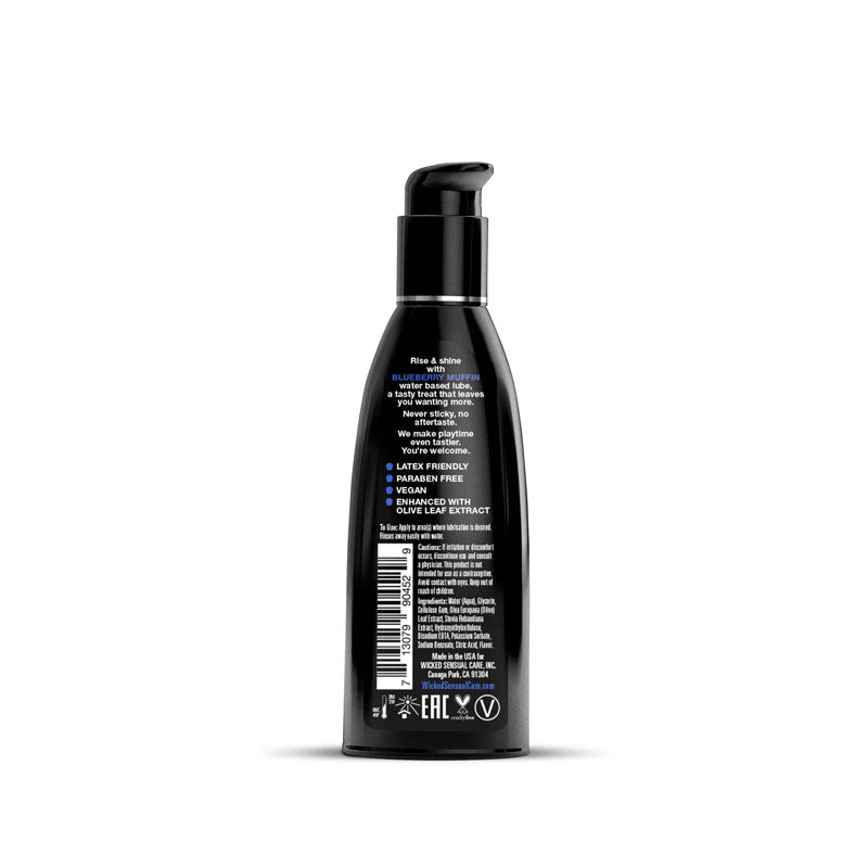 Wicked Aqua Blueberry Muffin Blueberry Muffin Flavoured Water Based Lubricant 60 Ml (2 Oz) Bottle