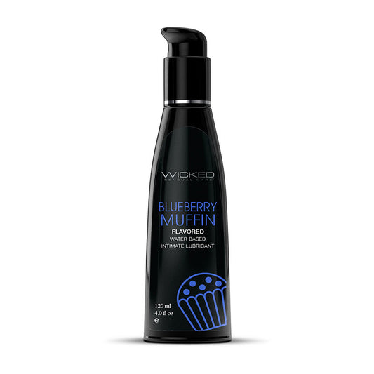 Wicked Aqua Blueberry Muffin Blueberry Muffin Flavoured Water Based Lubricant 120 Ml (4 Oz) Bottle
