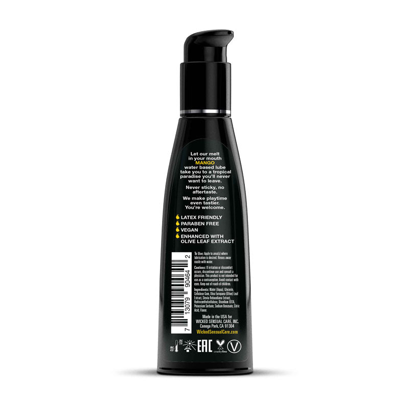 Wicked Aqua Mango Mango Flavoured Water Based Lubricant 120 Ml (4 Oz) Bottle