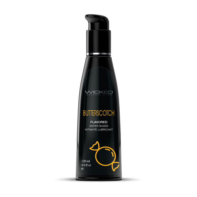 Wicked Aqua Butterscotch Butterscotch Flavoured Water Based Lubricant 120 Ml (4 Oz) Bottle