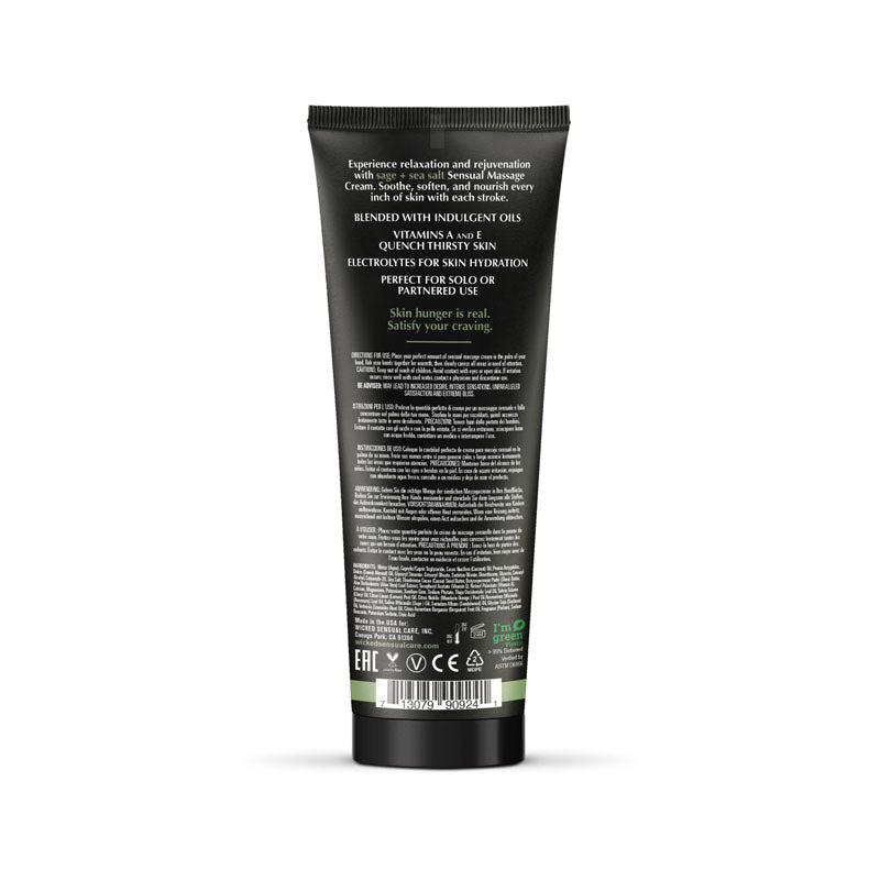 Wicked Sage + Sea Salt Sensual Massage Cream Scented Massage Cream 120 Ml Tube