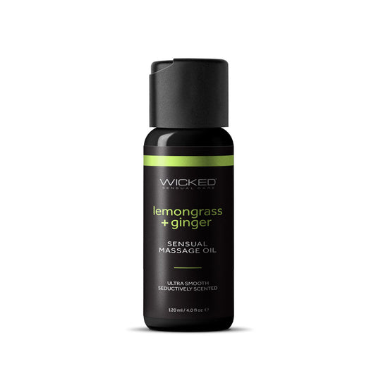 Wicked Sensual Massage Oil Lemongrass + Ginger Lemongrass And Ginger Scented Massage Oil 120 Ml Tube