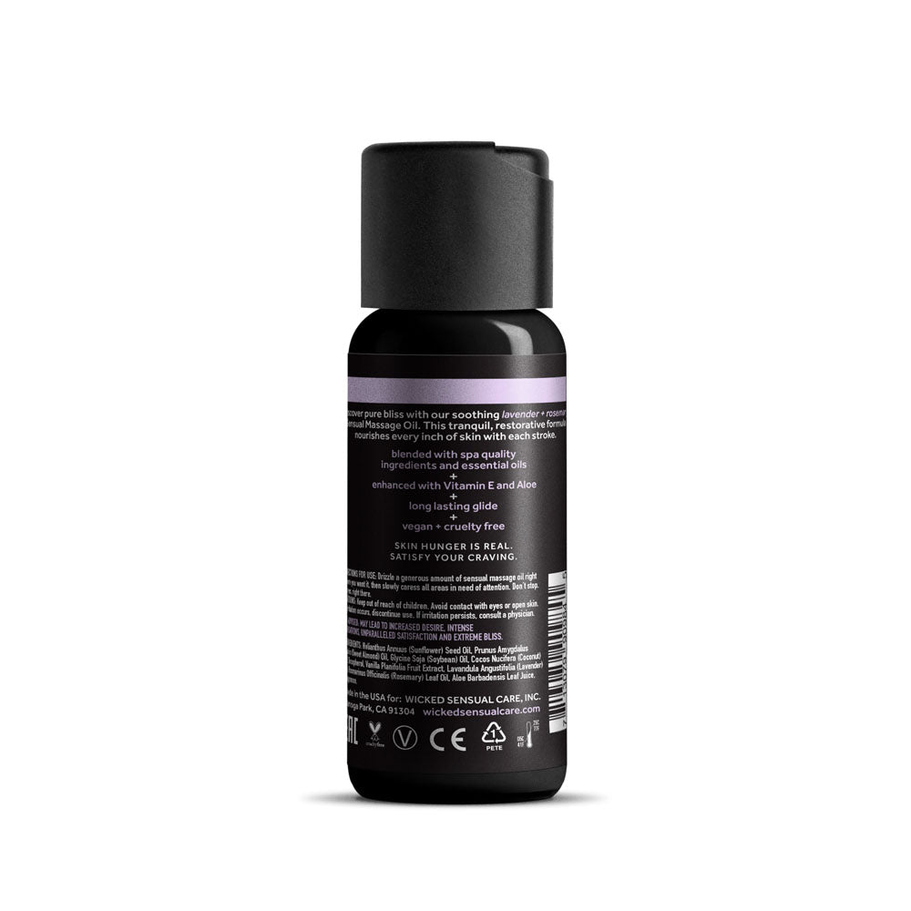 Wicked Sensual Massage Oil Lavender + Rosemary Lavender And Rosemary Scented Massage Oil 120 Ml Tube
