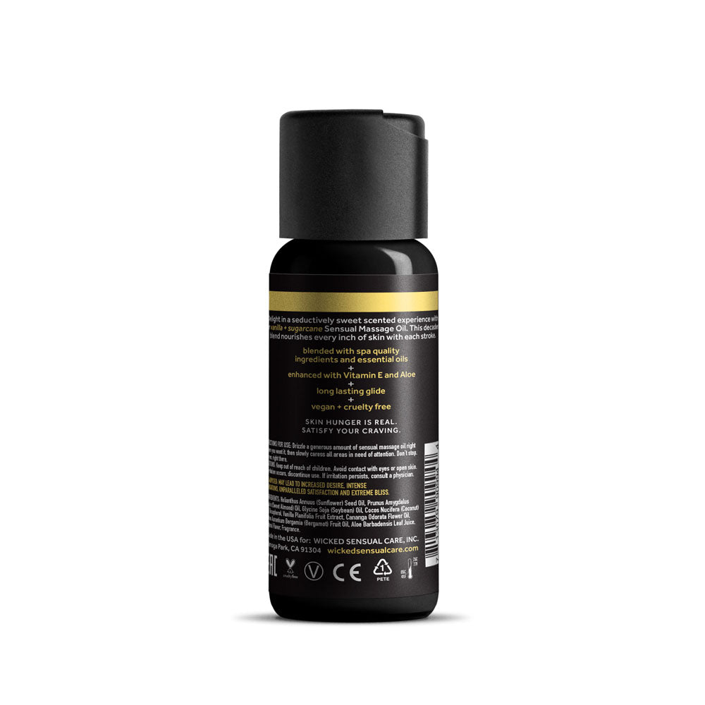 Wicked Sensual Massage Oil Vanilla + Sugarcane Vanilla And Sugarcane Scented Massage Oil 120 Ml Tube