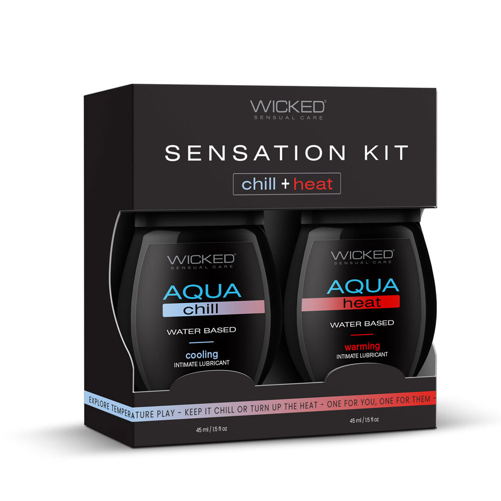 Wicked Sensation Kit Warming & Cooling Water Based Lubricants 2 Pack Of 120 Ml Bottles