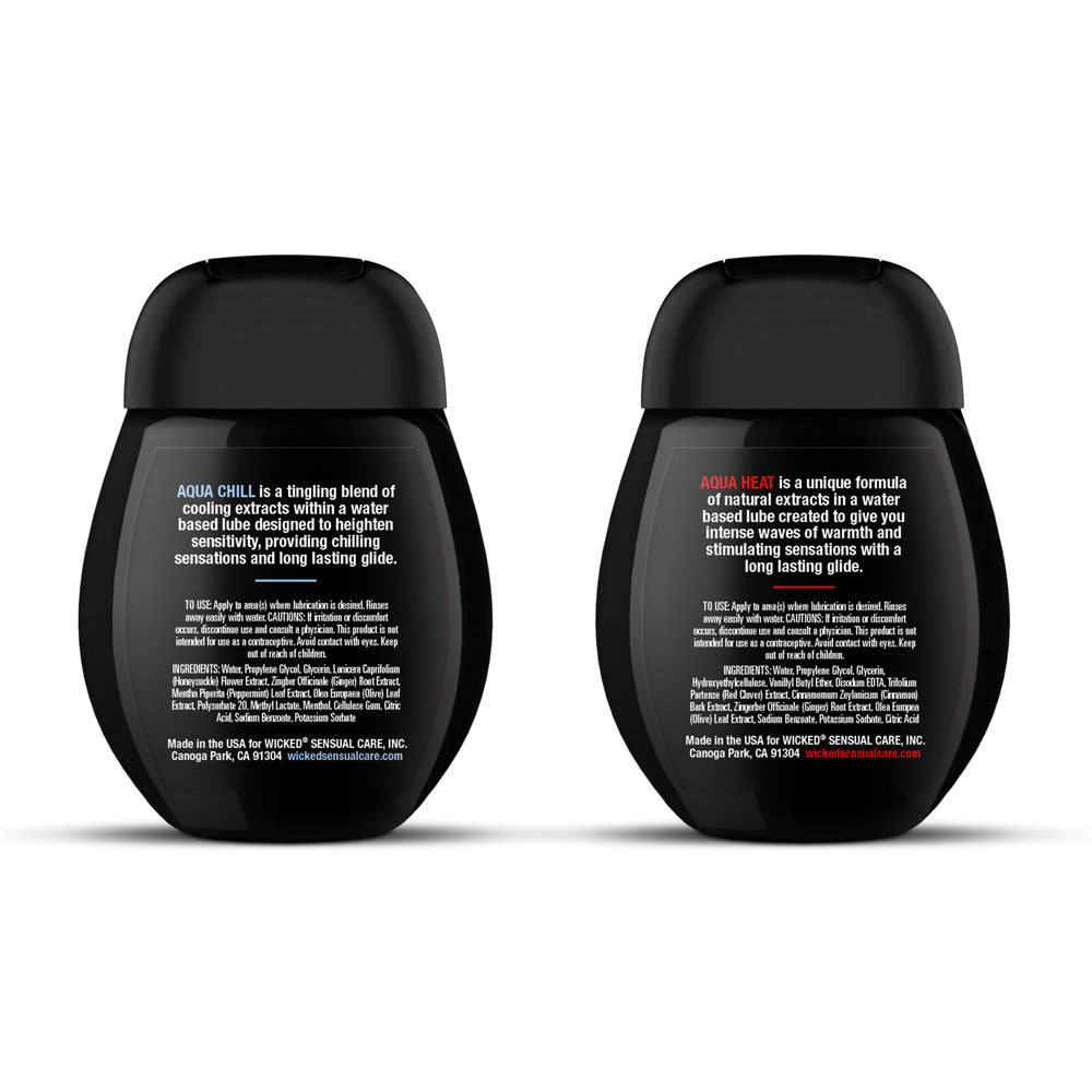 Wicked Sensation Kit Warming & Cooling Water Based Lubricants 2 Pack Of 120 Ml Bottles
