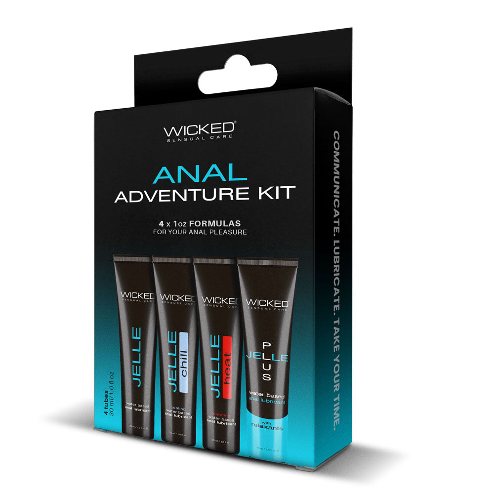 Wicked Anal Adventure Kit Mixed Jelle Anal Lubricants 30 Ml Bottles 4 Pack
