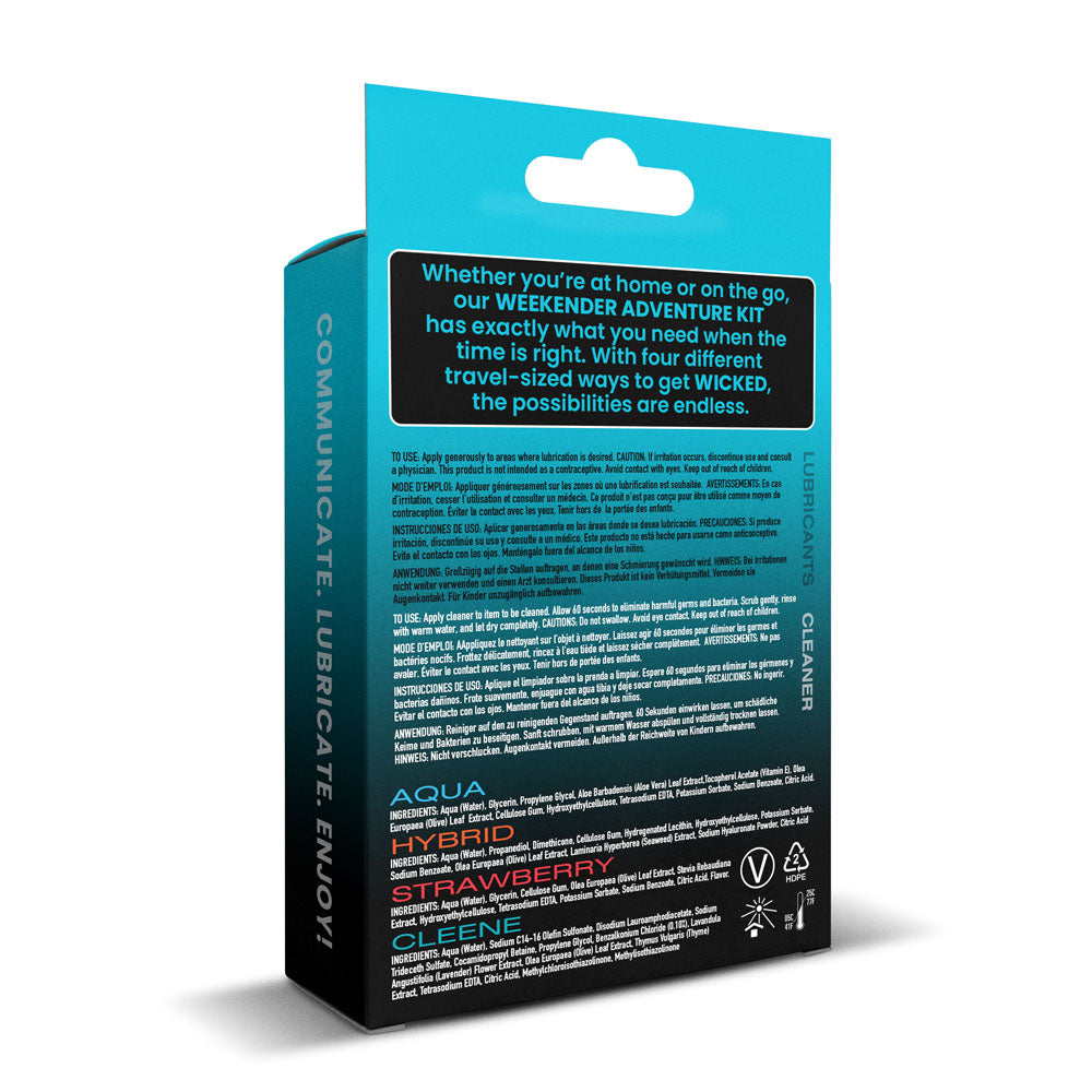 Wicked Weekender Adventure Kit Mixed Lubricants & Cleaner 30 Ml Bottles 4 Pack