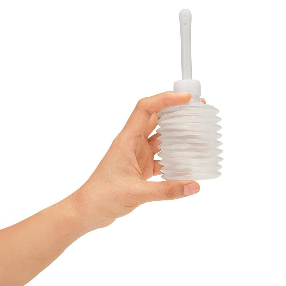Aqua Clean Silicone 1 Way Valve Douche Set With Butt Plug Nozzle 150 Ml Capacity With Free Travel Douche Included