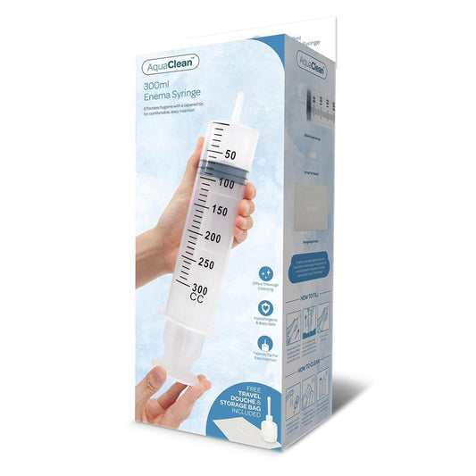 Aqua Clean 300ml Enema Syringe 300 Ml Capacity With Free Travel Douche Included