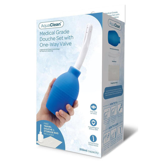 Aqua Clean Medical Grade Douche Set With 1 Way Valve 310 Ml Capacity With Free Travel Douche Included