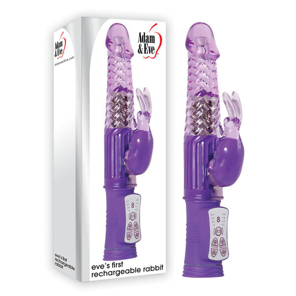Adam & Eve Eve's First Rechargeable Rabbit Purple 22.9 Cm (9'') Usb Rechargeable Rabbit Vibrator