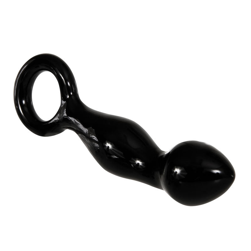 Adam & Eve Adams Glass Prostate Massager Black Glass 16.6 Cm Prostate Massager