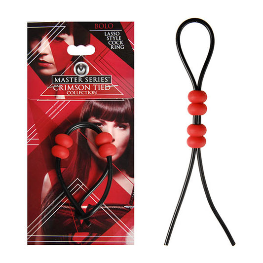 Master Series Crimson Tied Bolo Lasso Style Adjustable Cock Ring